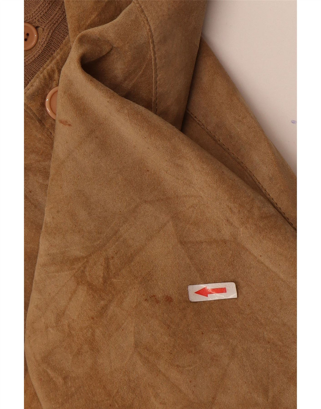 Vintage Herren Wildleder Bomberjacke EU 48 Medium Beige Leder