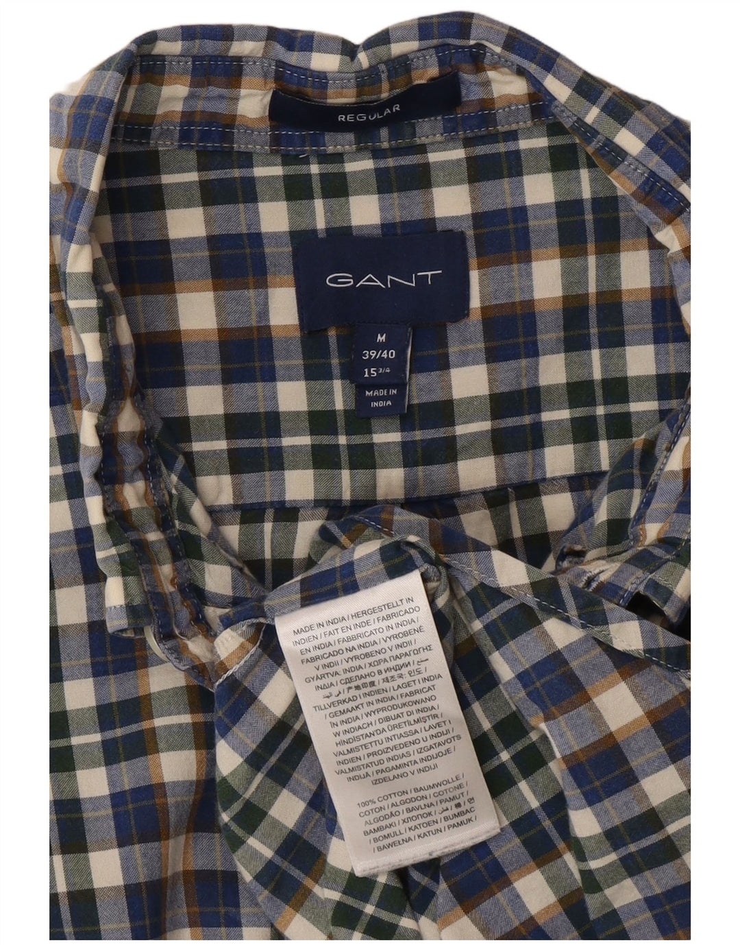 Gant Herren-Hemd mit normaler Passform, Größe 15 1/2 39/40, mittelgroß, mehrfarbig kariert