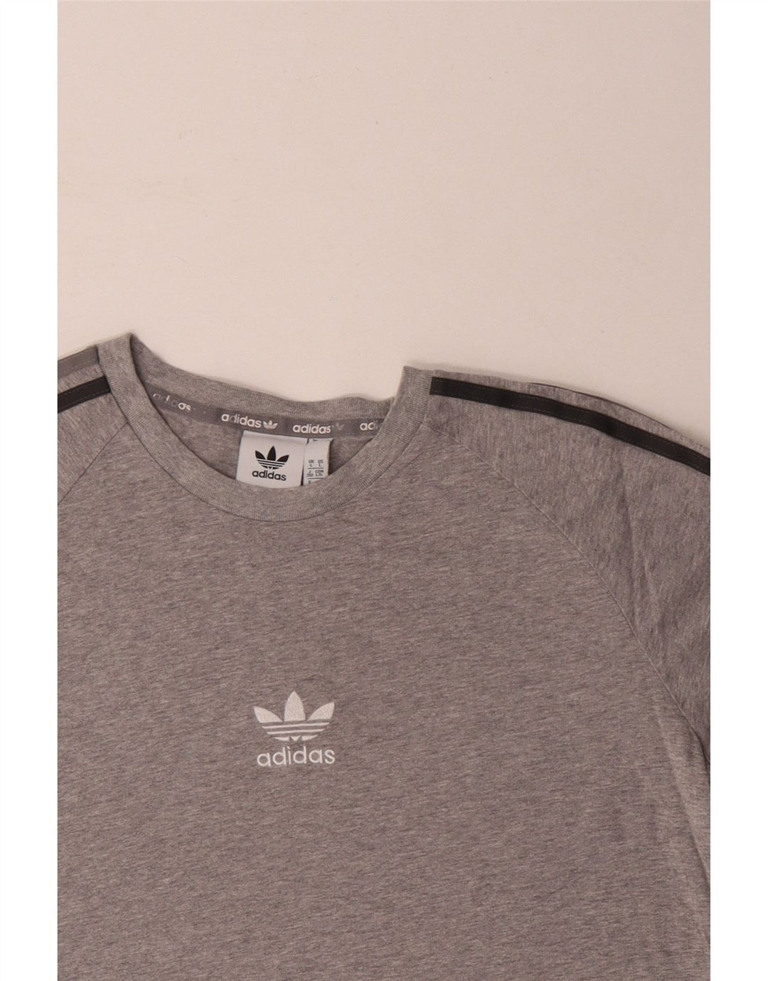 ADIDAS Herren T-Shirt Top Large Grau meliert Baumwolle