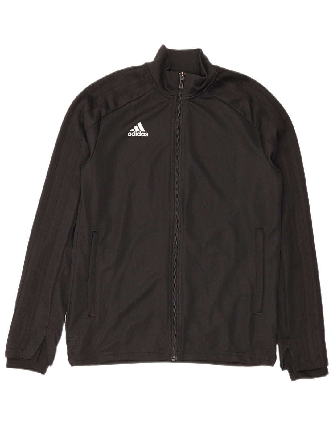 Adidas Mädchen-Trainingsanzug-Top-Jacke, 11–12 Jahre, schwarzes Polyester