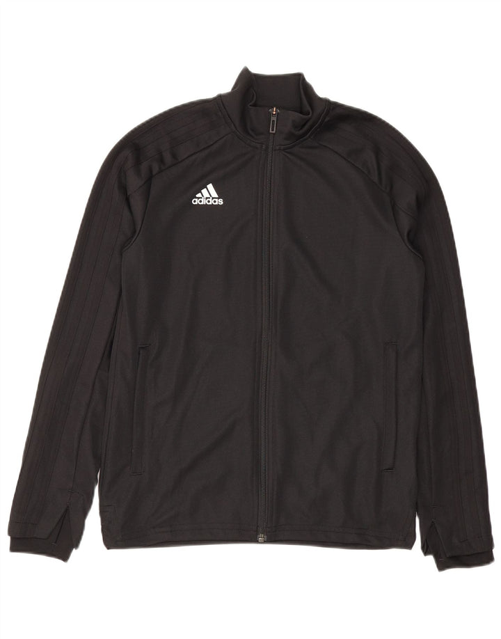 Adidas Mädchen-Trainingsanzug-Top-Jacke, 11–12 Jahre, schwarzes Polyester