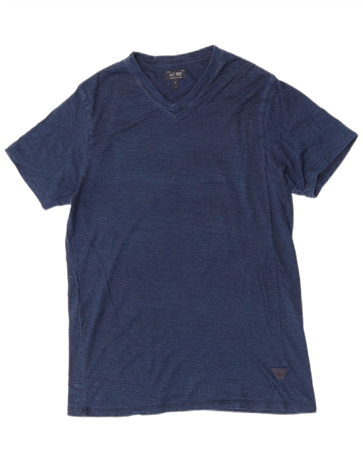 Armani Herren-T-Shirt mit Grafik, klein, blau gefleckte Baumwolle