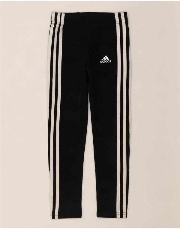Adidas Mädchen-Leggings, 7–8 Jahre, schwarze Baumwolle