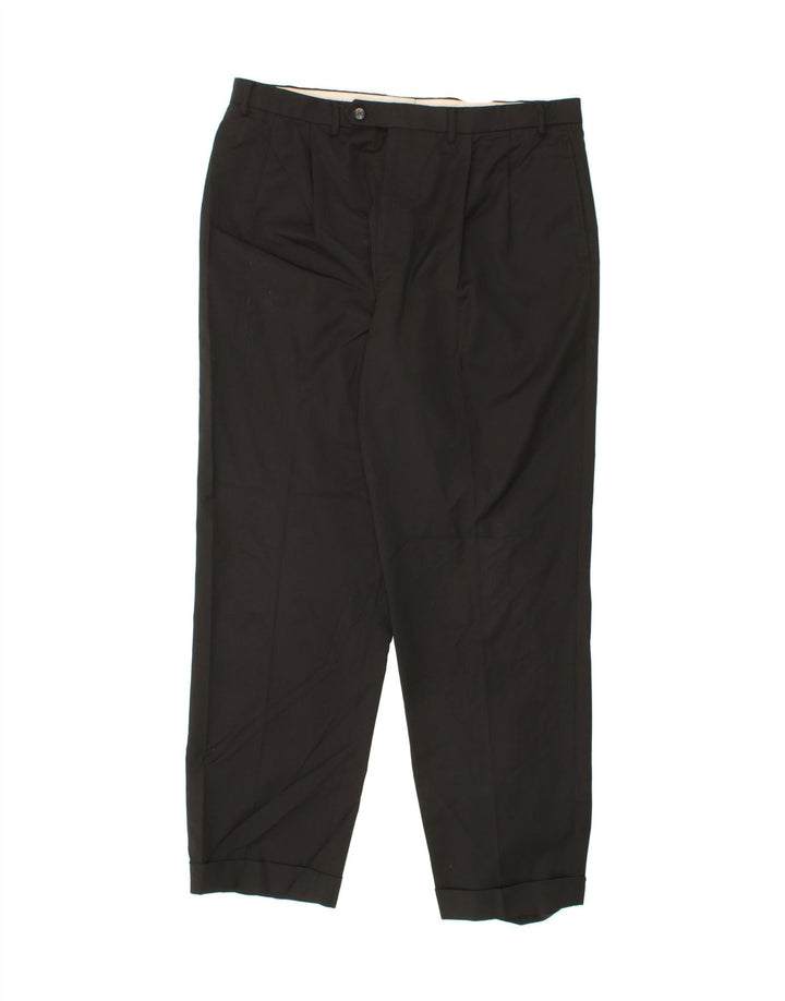 IZOD Mens Pegged Suit Trousers W38 L32 Black Vintage Izod and Second-Hand Izod from Messina Hembry 