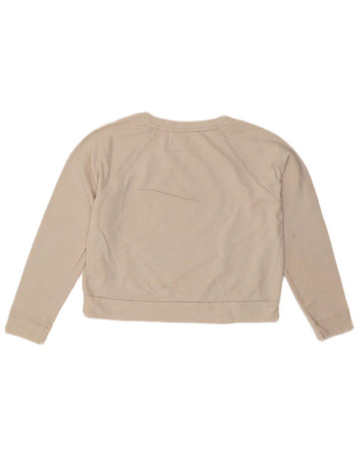 Calvin Klein Jeans Damen Crop Sweatshirt Pullover UK 10 Small Weiß