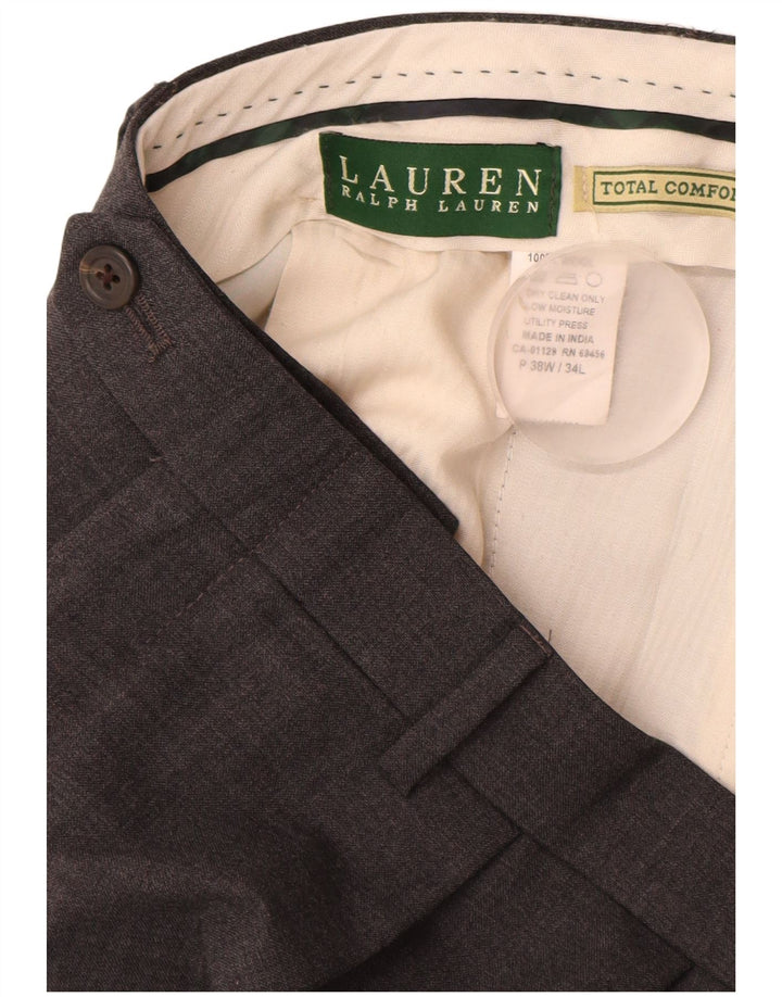RALPH LAUREN Herren-Anzughose „Total Comfort Pegged“ aus Baumwolle, W38, L34, Grau