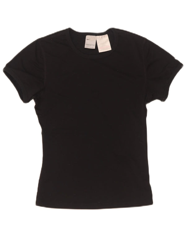 Nike Damen T-Shirt Top US 8/10 Medium Schwarz Polyester
