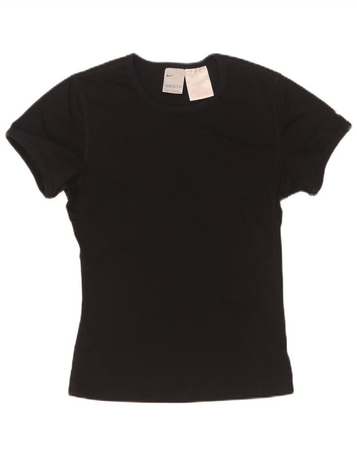 Nike Damen T-Shirt Top US 8/10 Medium Schwarz Polyester