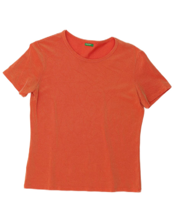 Benetton Damen T-Shirt Top UK 12 Medium Orange