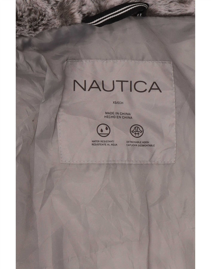 Nautica Wattierte Damenjacke mit Kapuze, UK 6, XS, Grau, Polyester