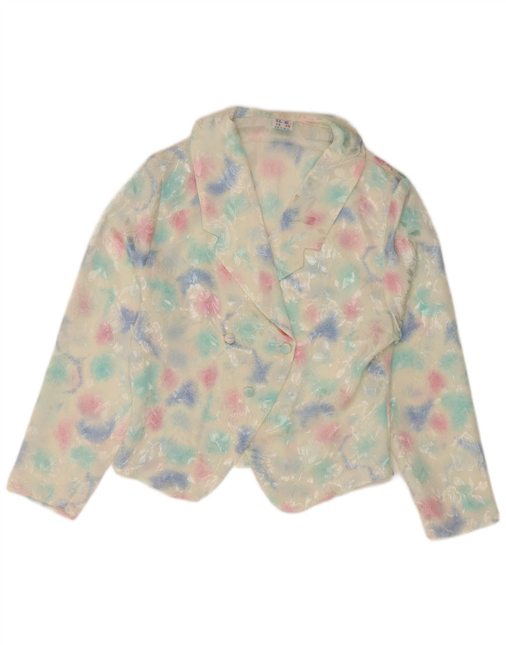 Vintage Damen Cardigan Top UK 14 Medium Mehrfarbig Tie Dye