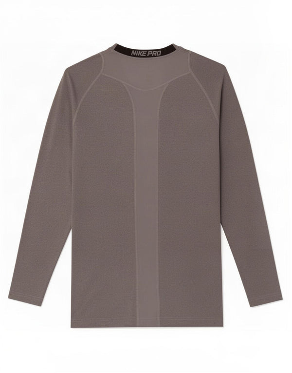 Nike Damen Dri Fit Top Langarm UK 10 Small Graues Colourblock-Polyester
