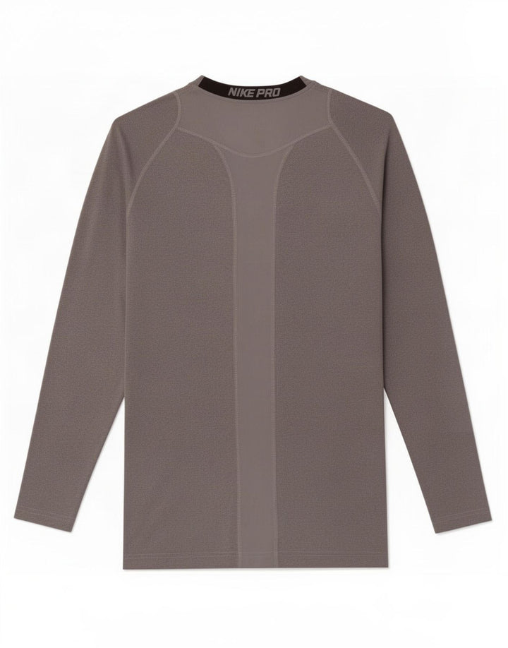 Nike Damen Dri Fit Top Langarm UK 10 Small Graues Colourblock-Polyester