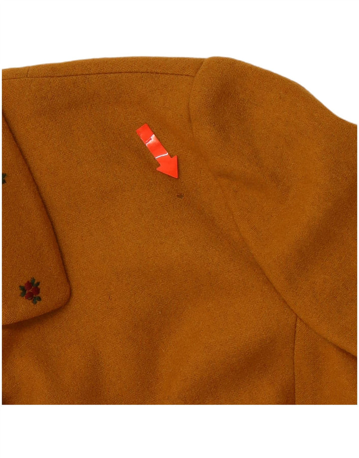 VINTAGE Damen 4-Knopf-Blazerjacke IT 38 XS Gelbe Baumwolle