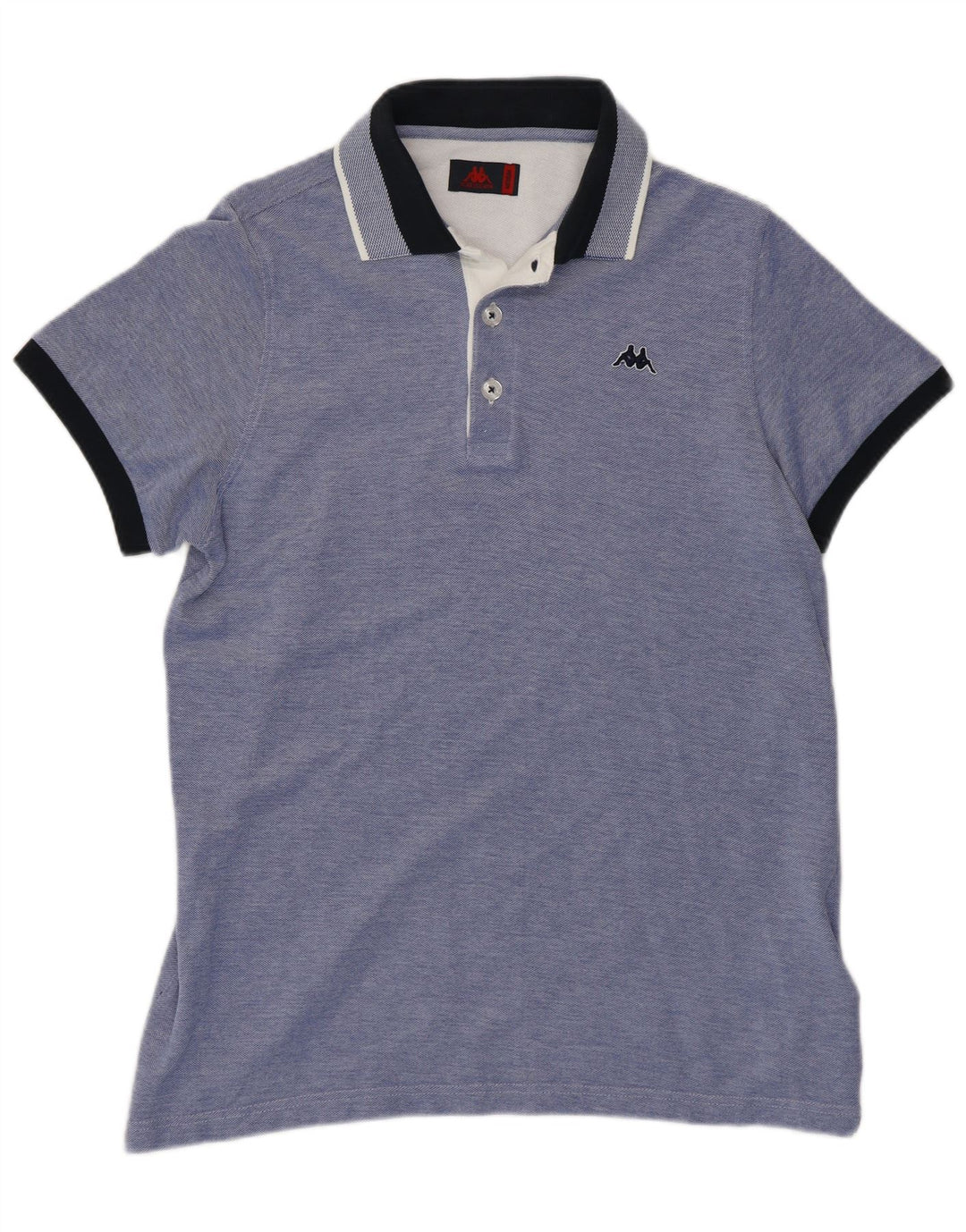 Kappa Herren-Poloshirt aus mittelblauer Colourblock-Baumwolle