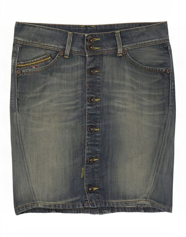 Tommy Hilfiger Damen-Sonora-Jeansrock, mittelgroß, W34, blaue Baumwolle