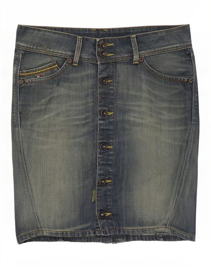 Tommy Hilfiger Damen-Sonora-Jeansrock, mittelgroß, W34, blaue Baumwolle