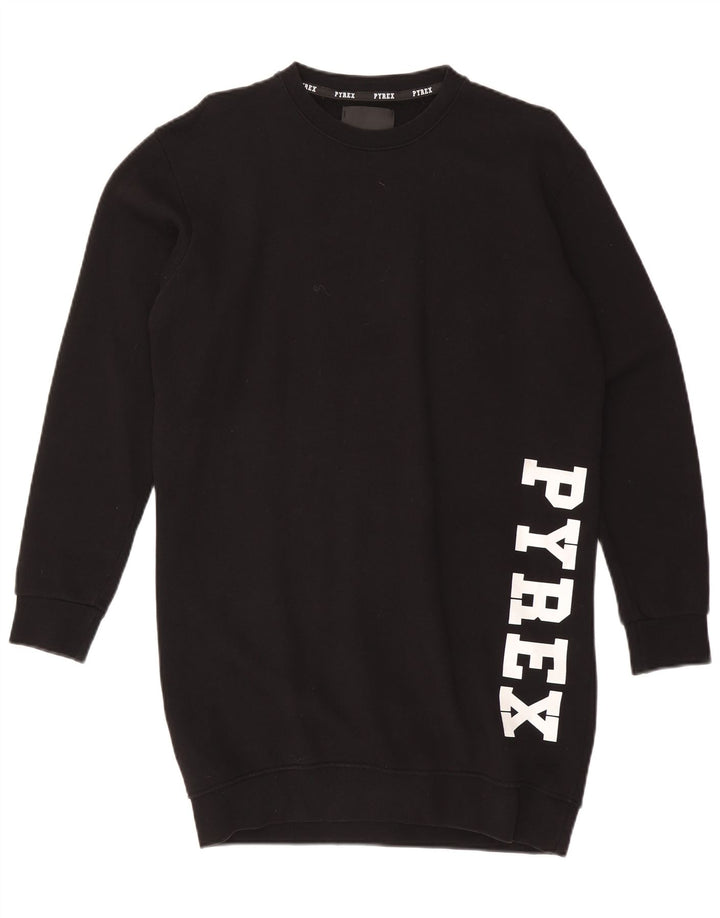 Pyrex Damen-Sweatshirt-Pulloverkleid in Übergröße, Gr. 10, Größe S, Schwarz, Baumwolle