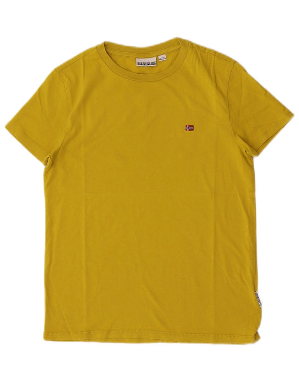 Napapijri T-Shirt-Oberteil für Jungen, 11–12 Jahre, gelbe Baumwolle