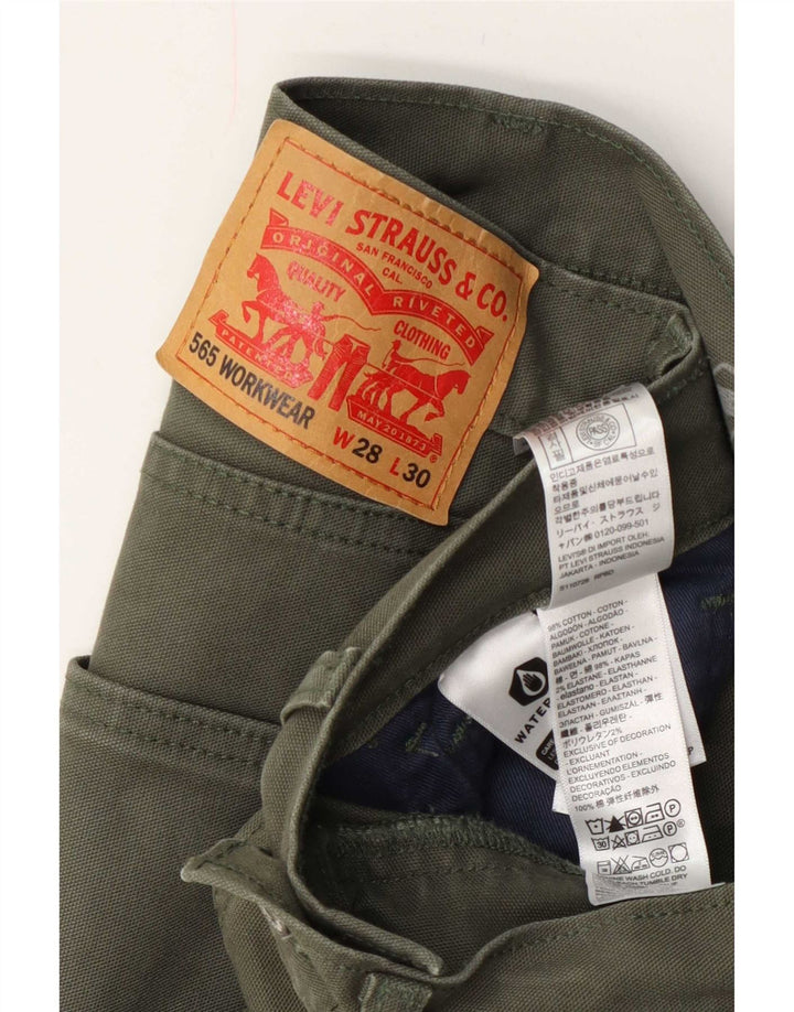 Levi's Herren 565 Straight Cargo Hose W28 L30 Khaki Baumwolle