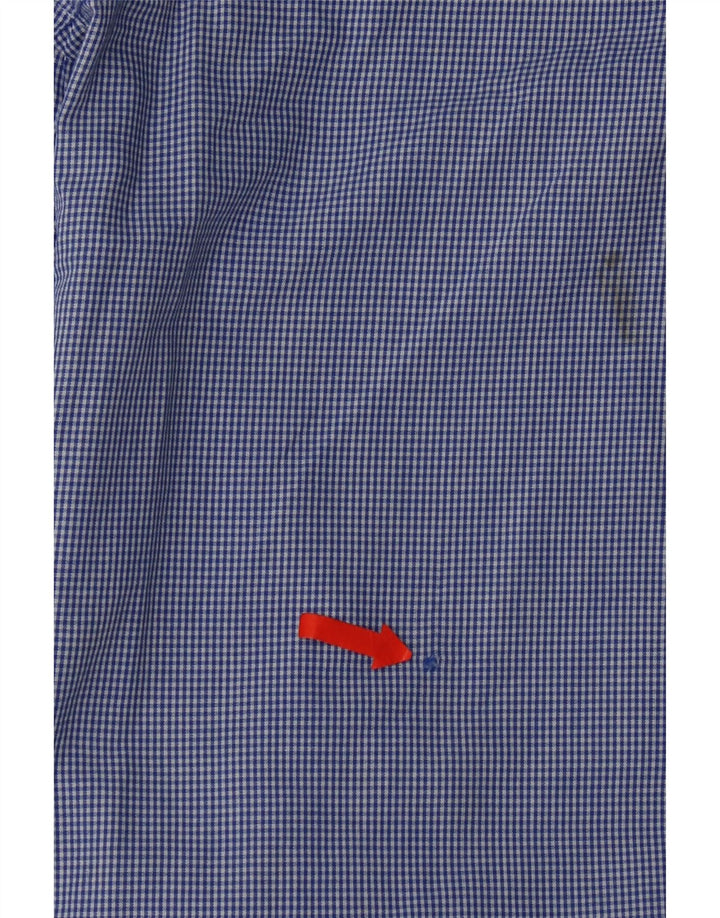 Izod Herrenhemd, groß, blau, Gingham-Baumwolle