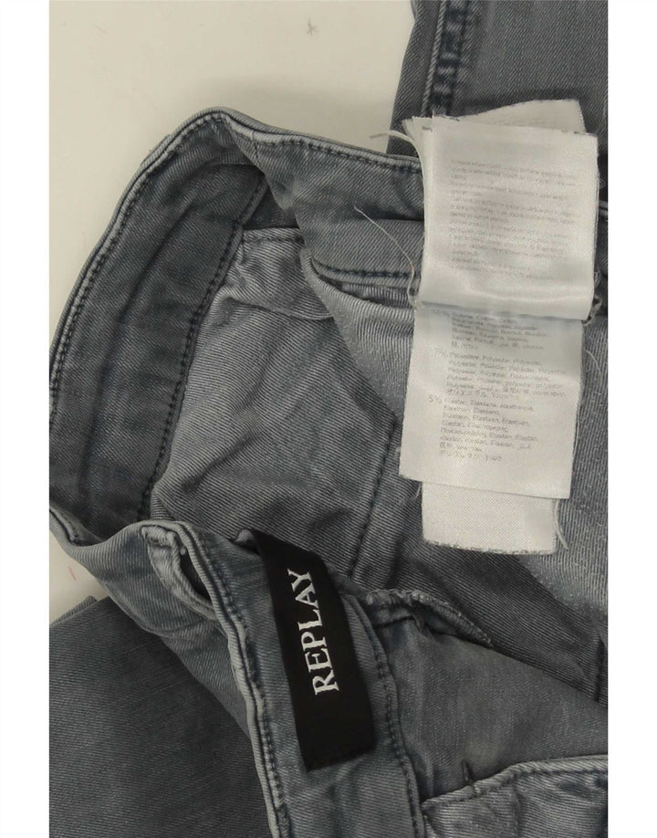 Replay Herren Slim Jeans W34 L32 Graue Baumwolle
