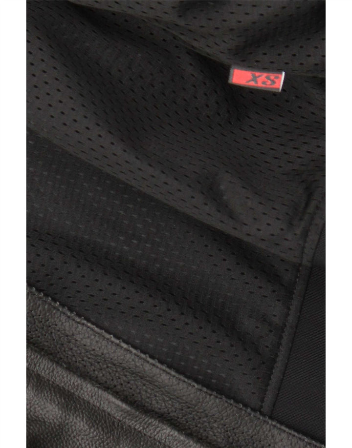 AXO Womens Leder Racer Jacke UK 6 XS Schwarz Colourblock