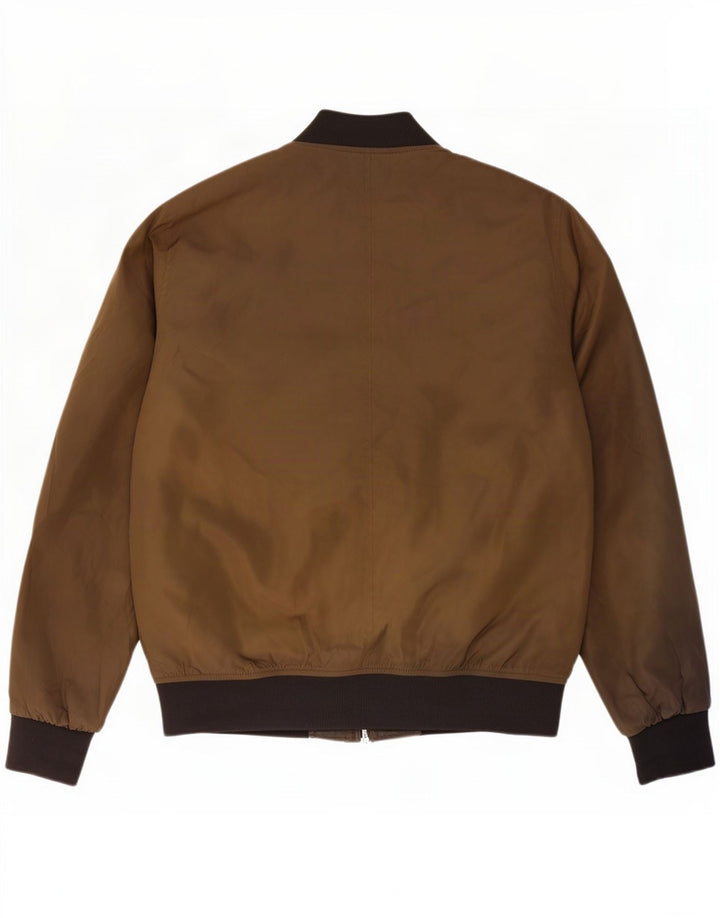 Zara Herren Bomberjacke UK 40 Large Khaki Colourblock Polyester