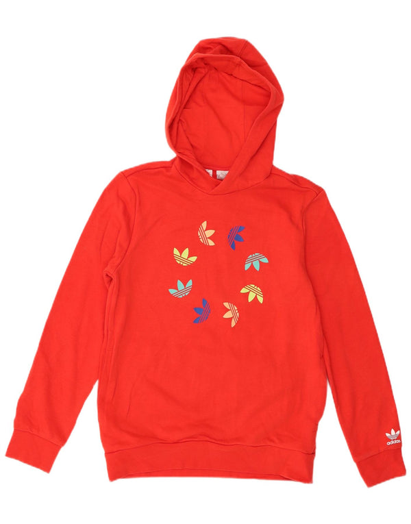 Adidas Mädchen Graphic Hoodie Pullover 12–13 Jahre rote Baumwolle