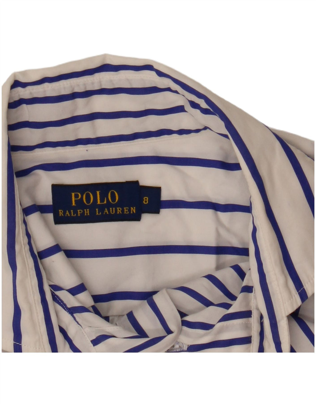 Polo Ralph Lauren Damen Hemdkleid US 8 Mittelweißer Nadelstreifen