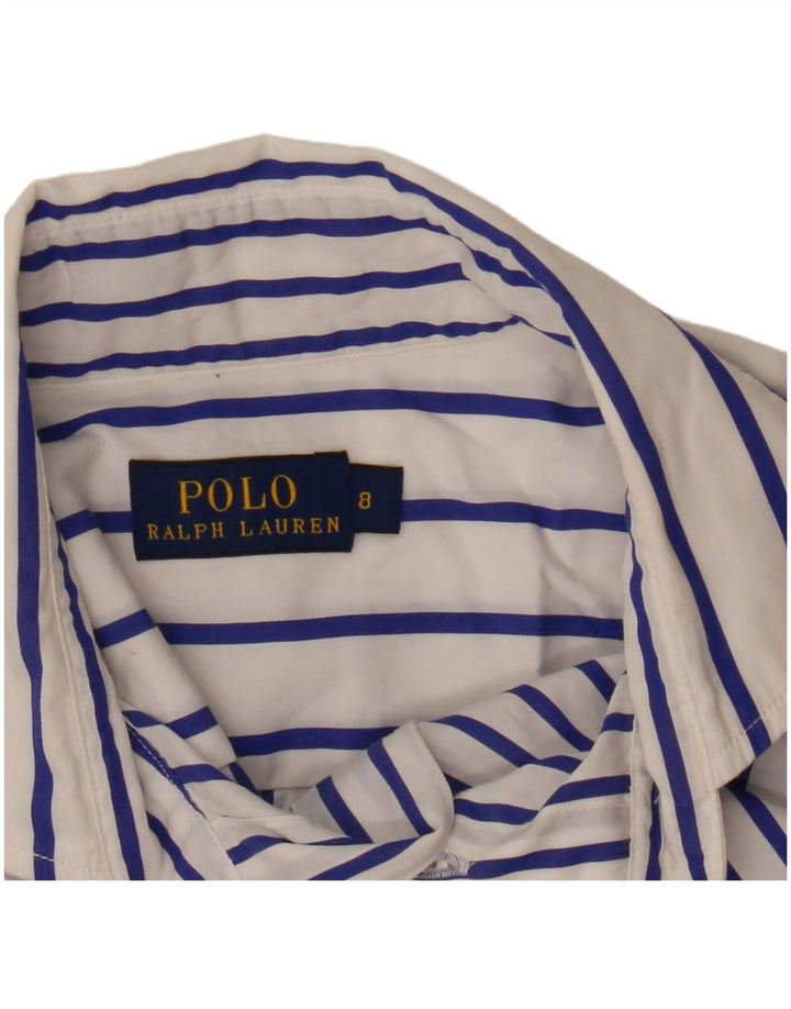 Polo Ralph Lauren Damen Hemdkleid US 8 Mittelweißer Nadelstreifen