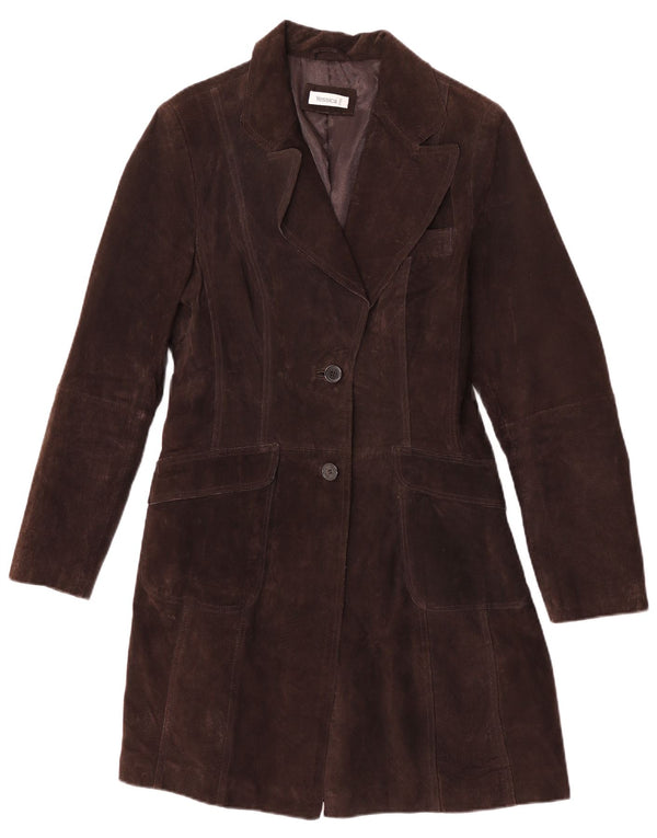 Yessica Damen Wildledermantel UK 14 Mittelbraunes Leder