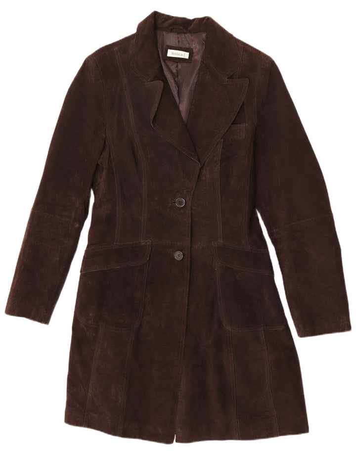 Yessica Damen Wildledermantel UK 14 Mittelbraunes Leder