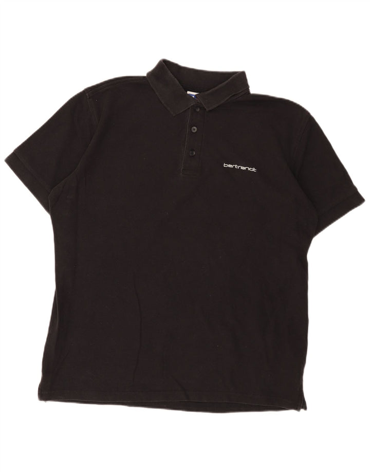 Russell Athletic Herren-Poloshirt aus mittelschwerer schwarzer Baumwolle