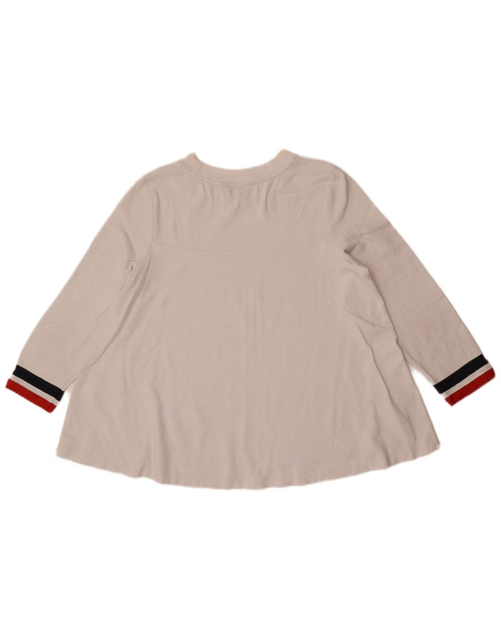 Tommy Hilfiger Damen-Top mit 3/4-Ärmeln, UK-Größe 10, Größe S, weiß gestreift