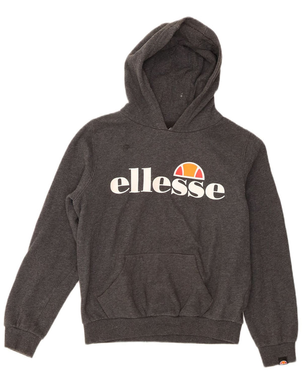 Ellesse Mädchen-Kapuzenpullover mit Grafik, 10–11 Jahre, graue Baumwolle