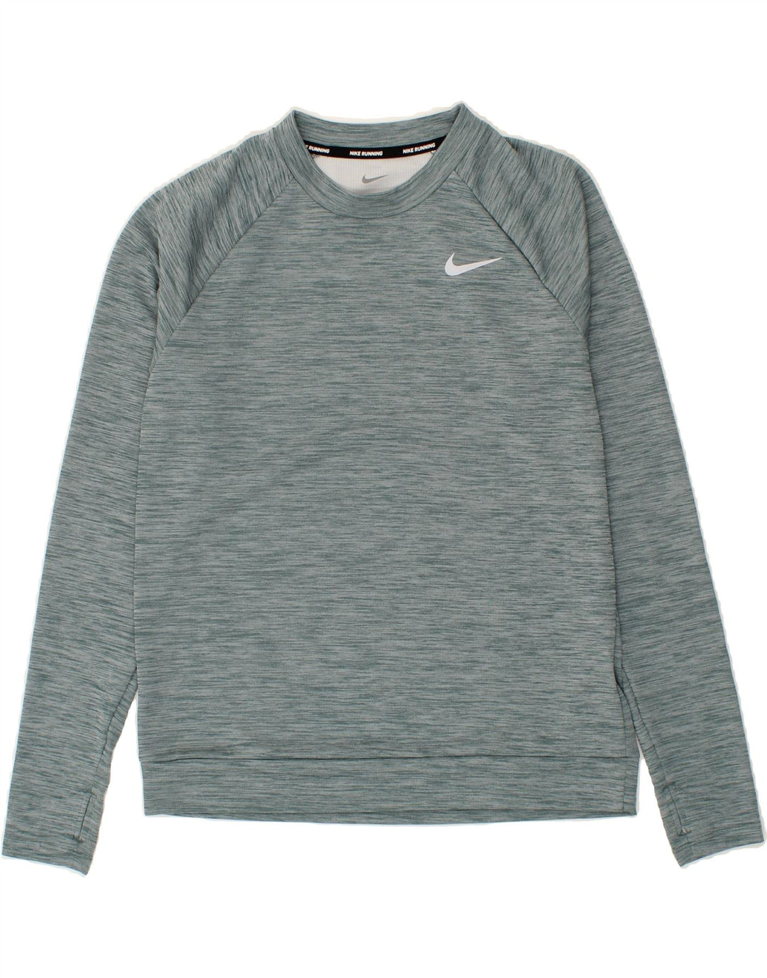 NIKE Womens Dri Fit Oversized Sweatshirt Jumper UK 10 Small Green Flecked Vintage Nike and Second-Hand Nike from Messina Hembry 