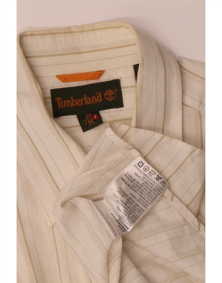Timberland Herrenhemd Medium Off White Nadelstreifen-Baumwolle