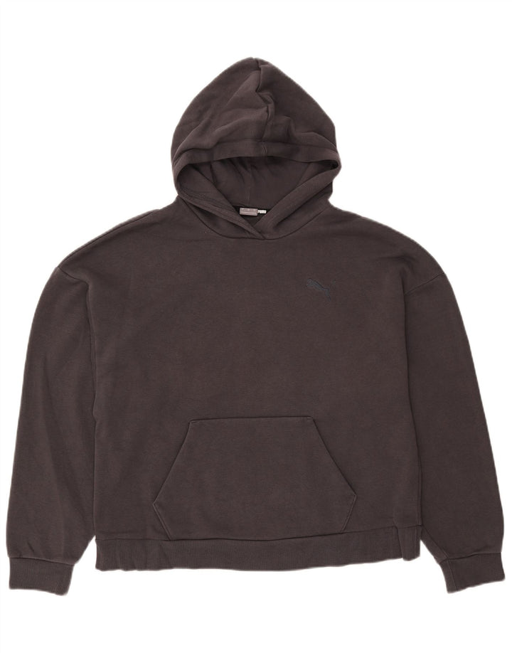 PUMA Damen Übergroßer Kapuzenpullover UK 16 Large Graue Baumwolle