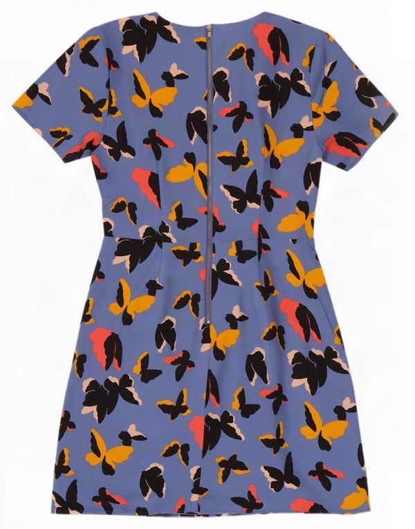 Oasis Damen-A-Linien-Kleid, Gr. 10, kleiner blauer Polyester-Schmetterling