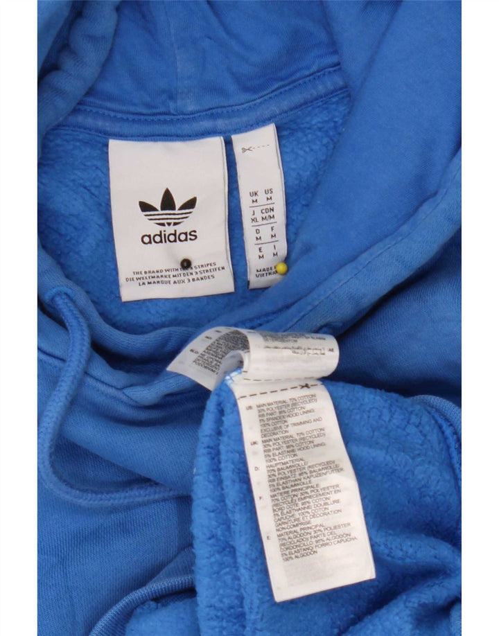 Adidas Herren Kapuzenpullover mittelblaue Baumwolle