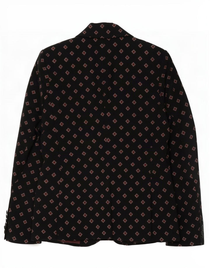 Marks & Spencer Damen-Blazer mit 1 Knopf, Gr. 10, Größe S, Schwarz, geometrisch