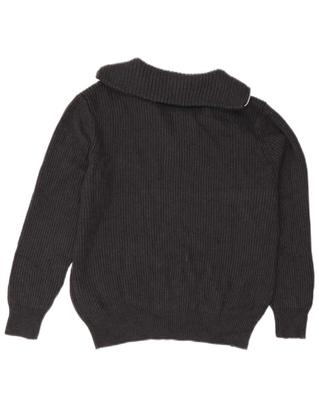 Zara Herren-Pullover mit Reißverschluss am Hals, kleines graues Polyester