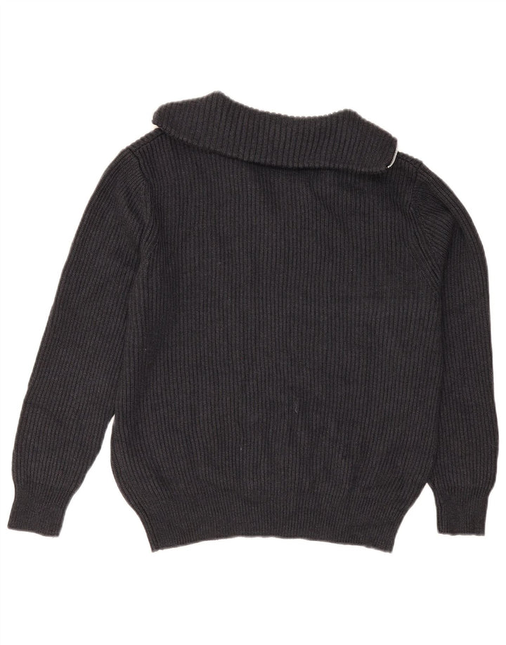 Zara Herren-Pullover mit Reißverschluss am Hals, kleines graues Polyester