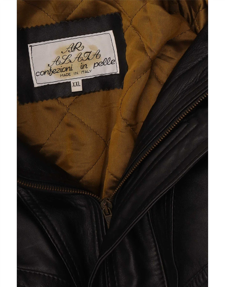 Vintage Herren Lederjacke UK 44 2XL Schwarz