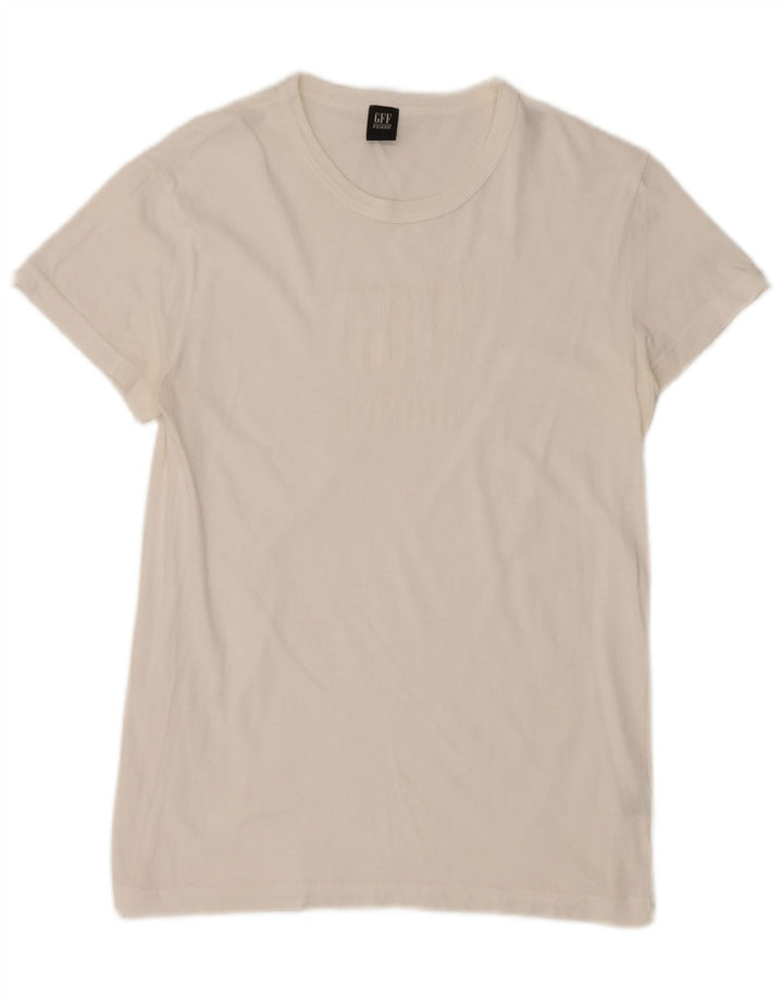 Gianfranco Ferre Herren-T-Shirt mit Grafik, mittelweiße Baumwolle