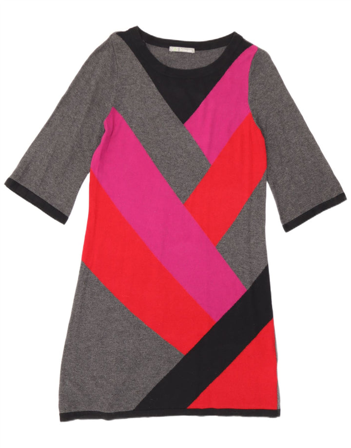 Marks & Spencer Damen Pulloverkleid UK 14 Mittelgrauer Farbblock