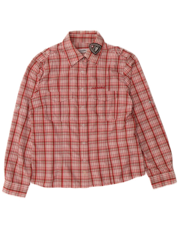 Schöffel Damen Slim Fit Hemd UK 14 Medium Red Check Polyamid