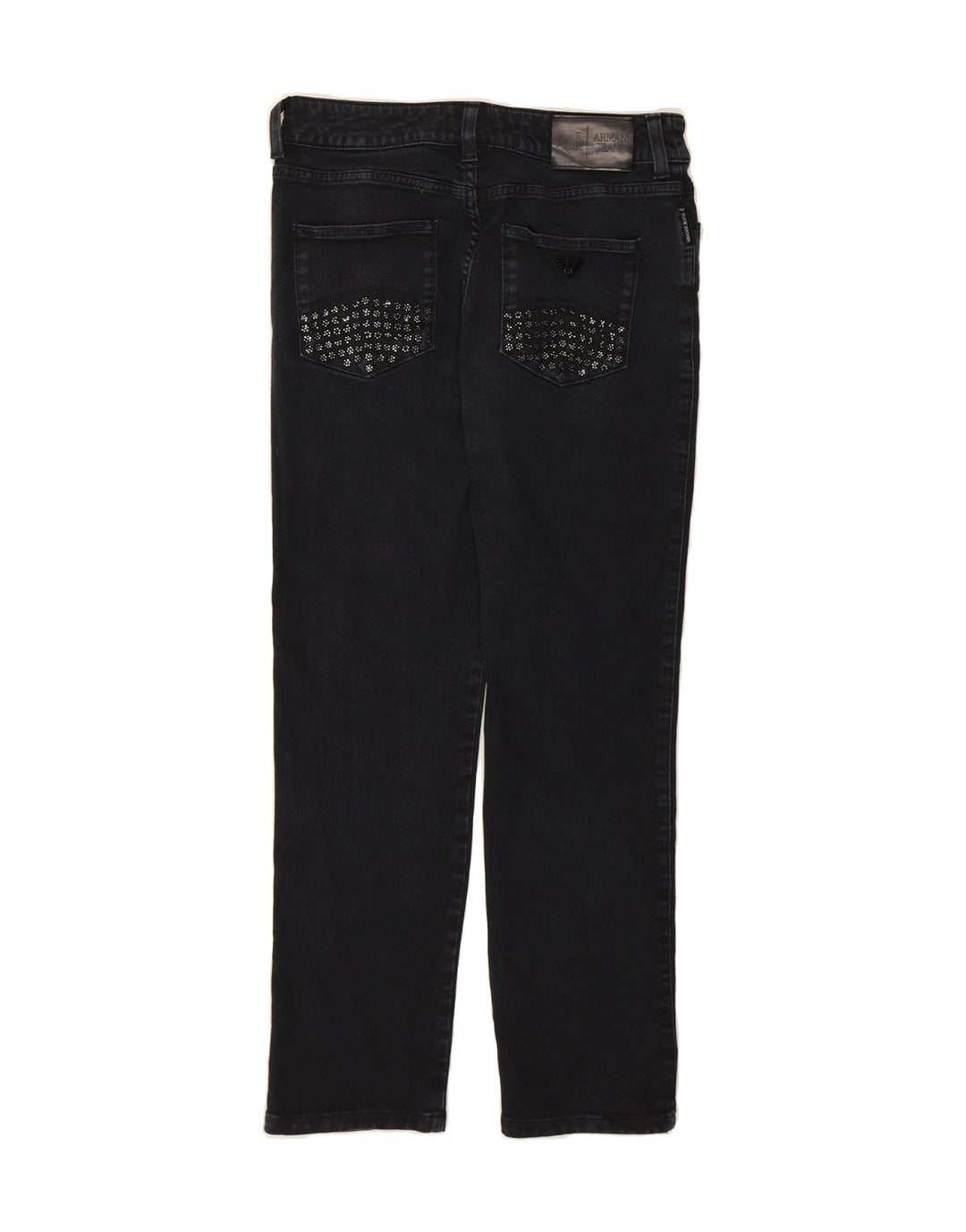 ARMANI Womens Straight Jeans W28 L27 Navy Blue Cotton Vintage Armani and Second-Hand Armani from Messina Hembry 
