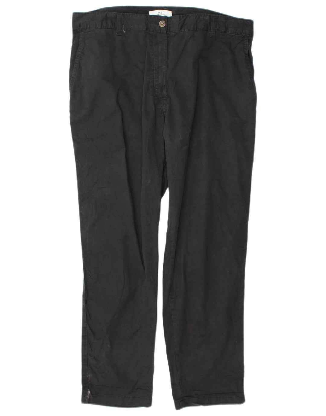 Marks & Spencer Damen Normale Hose UK 16 W38 L29 Schwarze Baumwolle